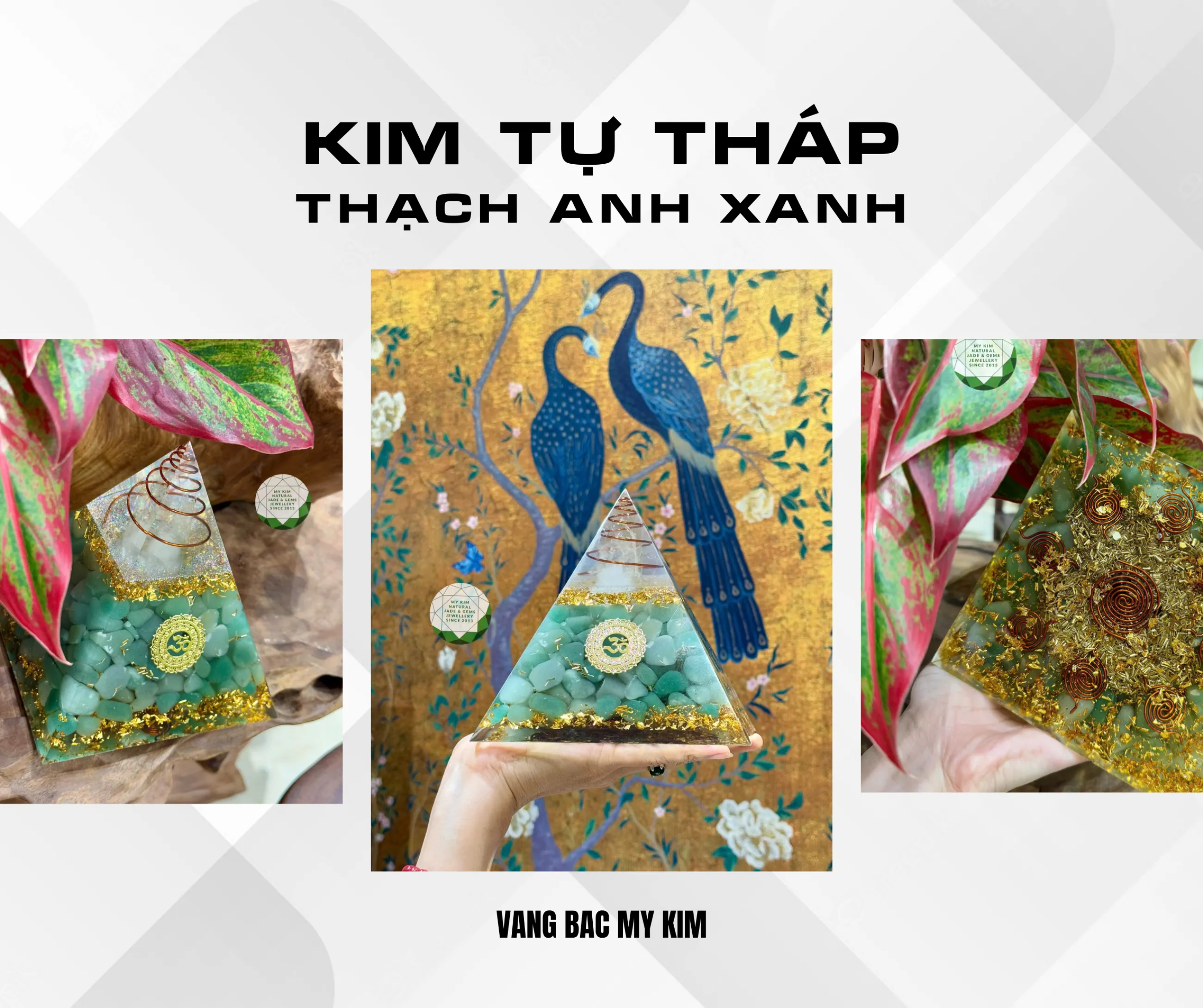 🌿 Orgonite – Kim Tự Tháp Năng Lượng Phiên Bản Xanh Lá Điểm Nhấn Tươi Mới Cho Không Gian Sống
